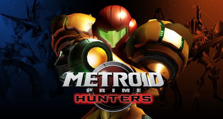 Samus on the cover of Metroid Prime: Hunters.