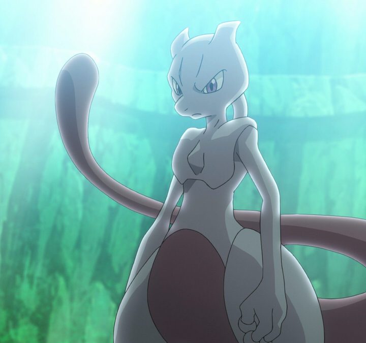 Mewtwo stands imposingly.