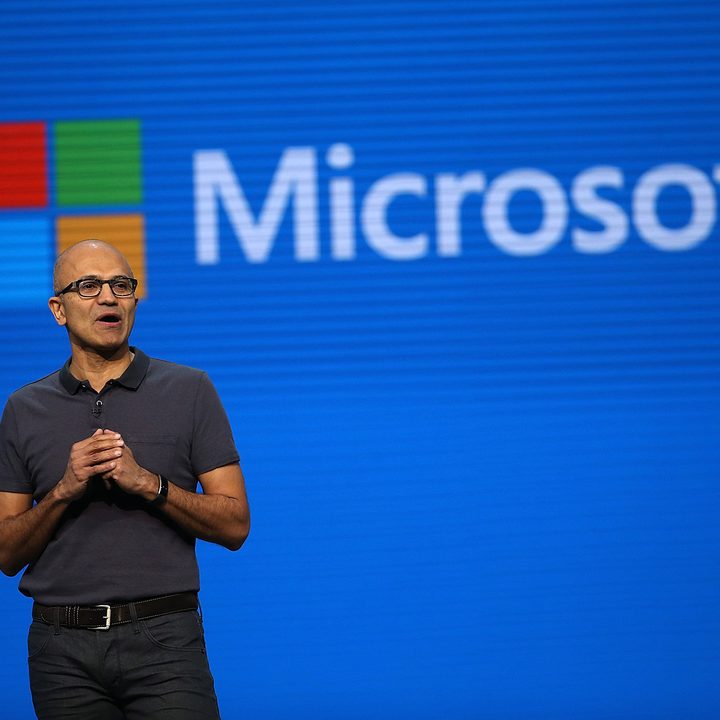 Satya Nadella at Microsoft's Annual Build Conference.