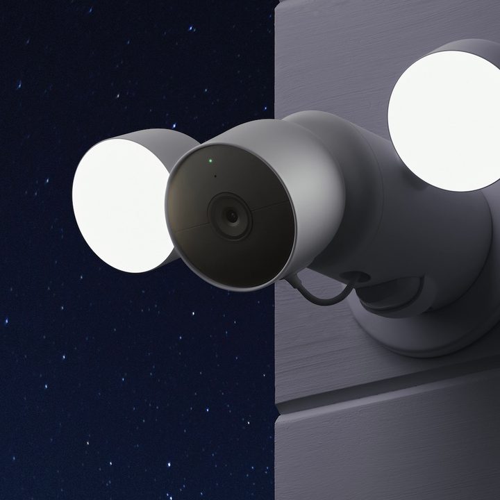 The Nest Cam with Floodlight mounted on a house.
