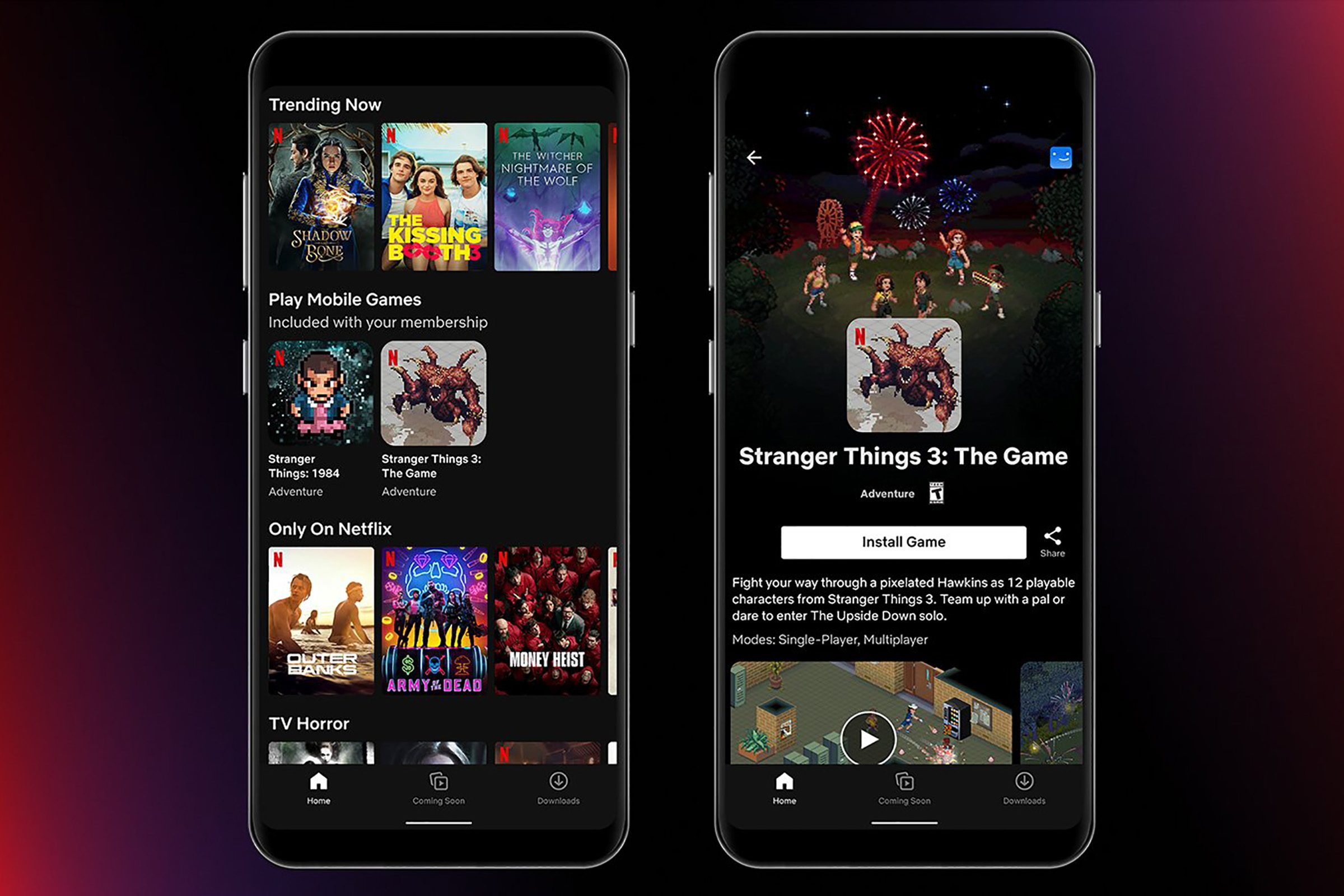 Netflix's "Stranger Things" games on mobile.