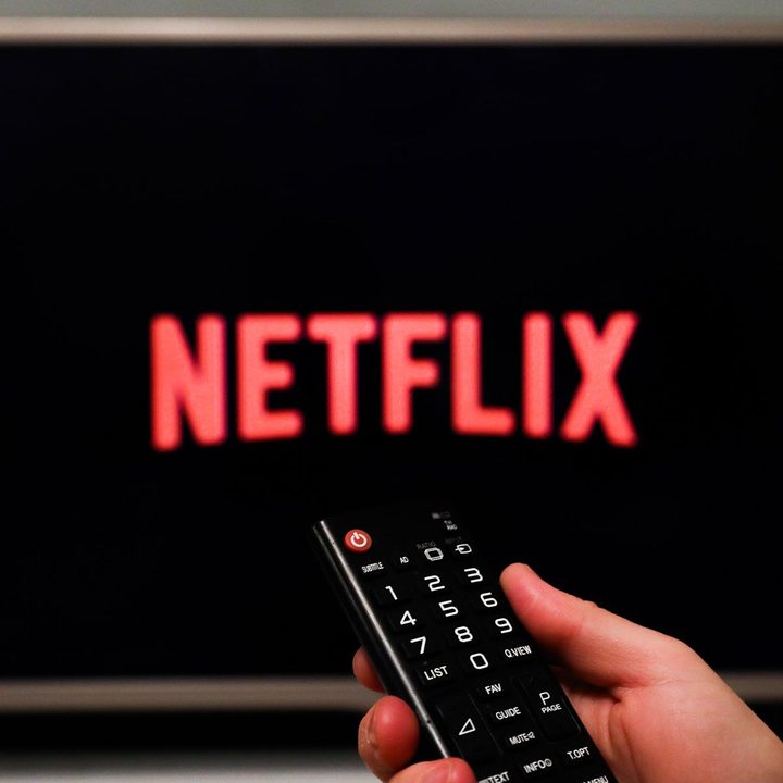 A TV with the Netflix streaming service on screen.