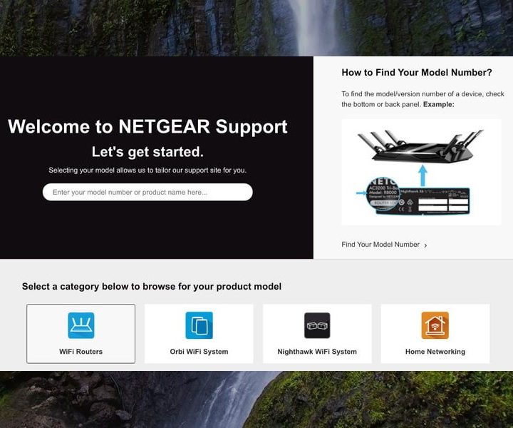 The Netgear support page.