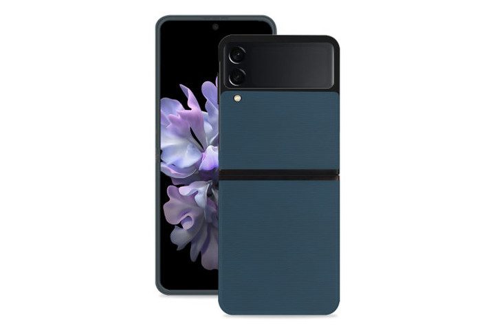 Olixar Genuine Leather Case for Samsung Galaxy Z Flip 3 in green.