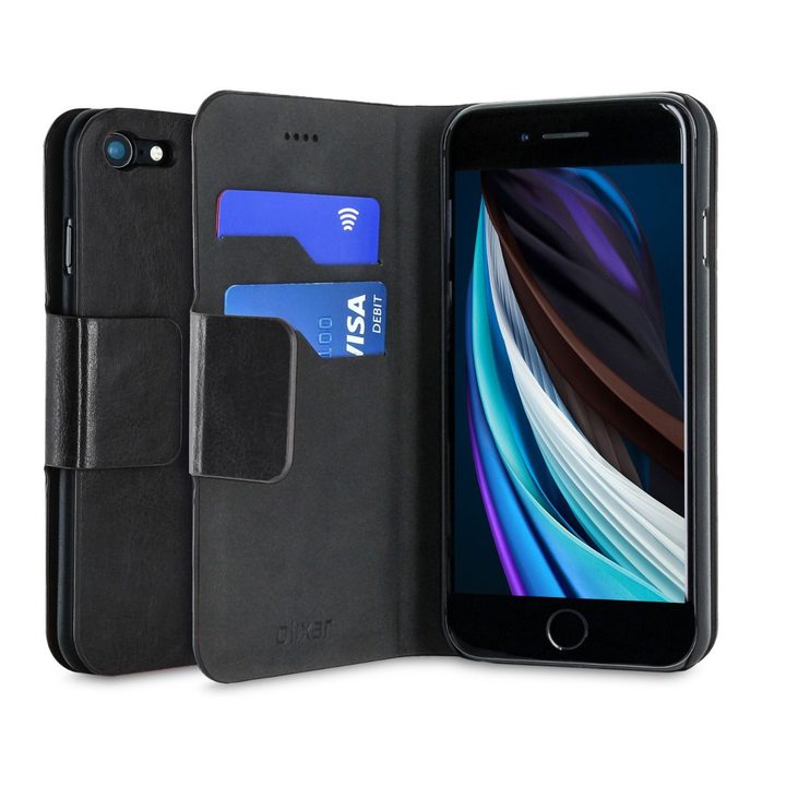 Olixar Leather-Style Wallet Stand Case for iPhone SE (2020).