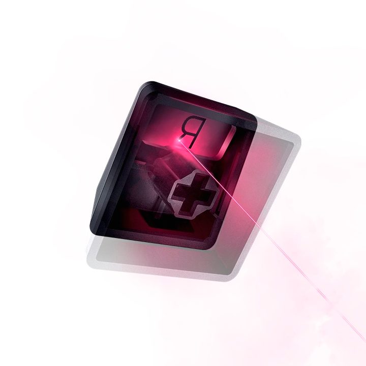 Razer's phantom keycaps are etched from the bottom.