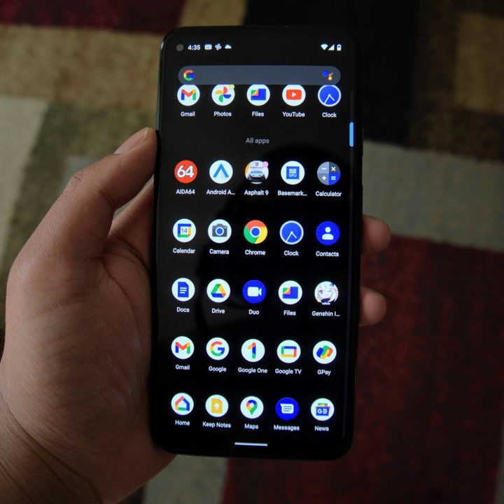 Google Pixel 5a app screen.