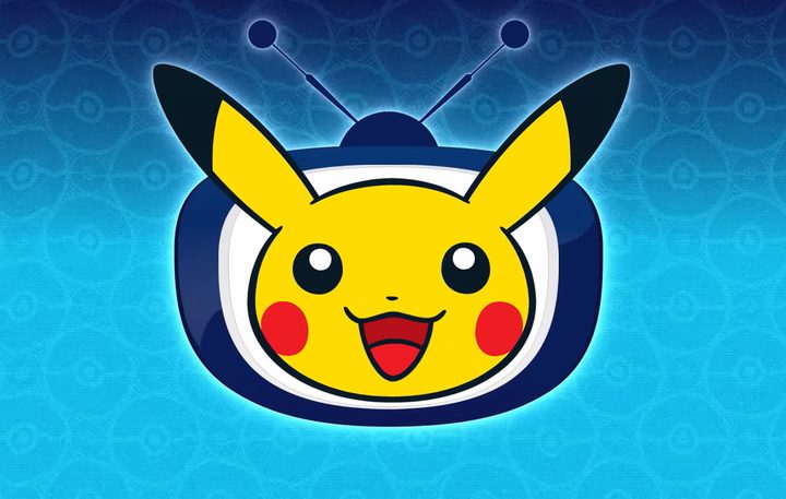Pikachu's face in front of a television
