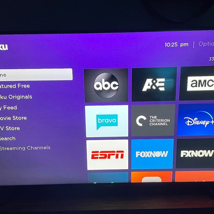 The Home screen of a Roku.