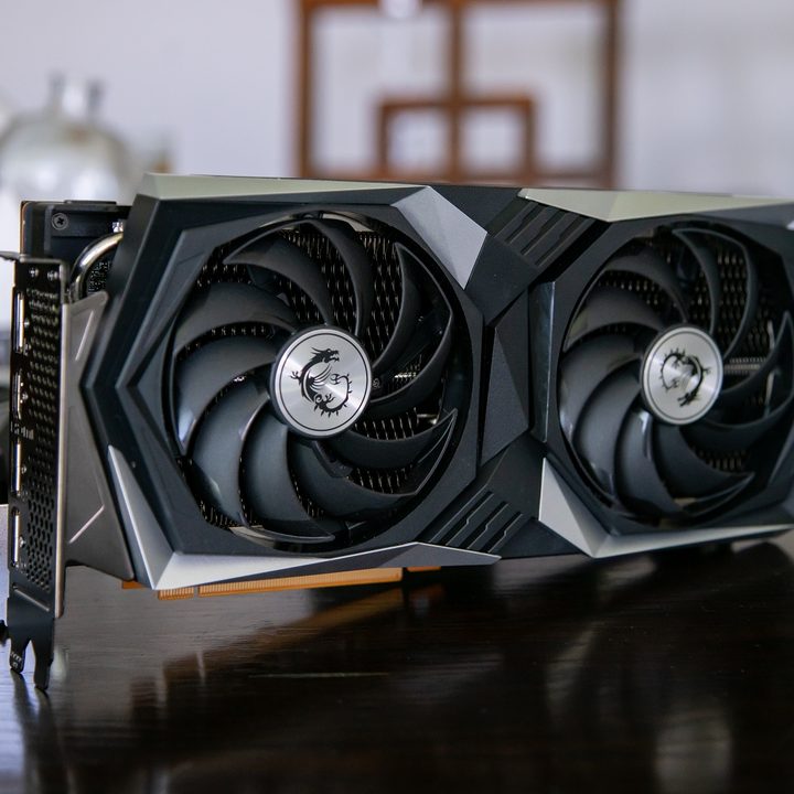 AMD RX 6600 XT sitting on a table.