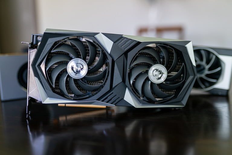 AMD RX 6600 XT sitting on a table.