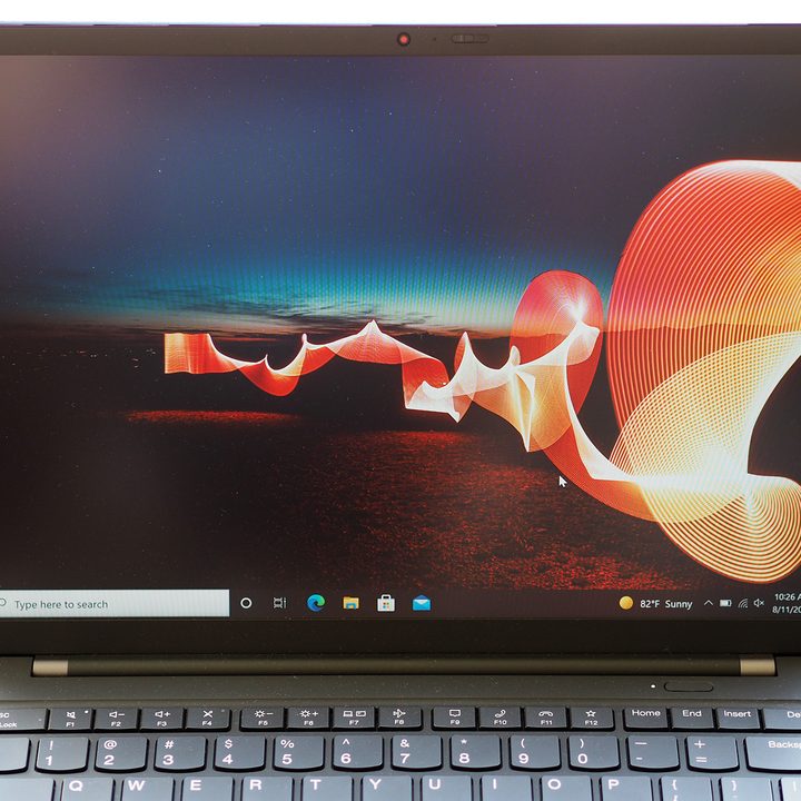 Zoomed in view of the screen on the Lenovo ThinkPad X1 Carbon Gen 9.