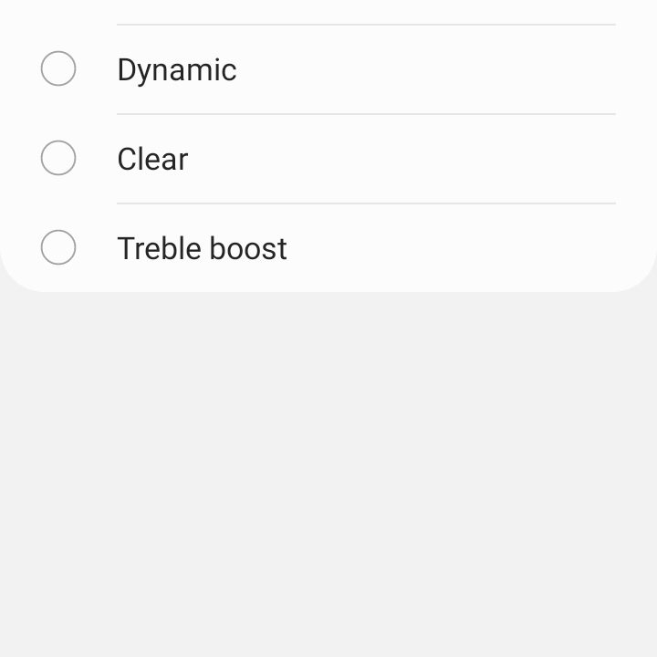 Samsung Galaxy Wearables app showing equalizer settings for Samsung Galaxy Buds 2.