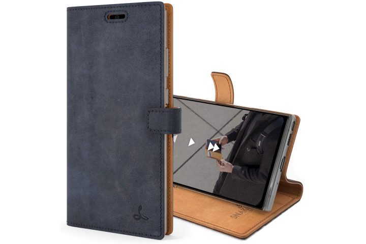 Snakehive Vintage Leather Wallet in navy for the Samsung Galaxy Note 20 Ultra.