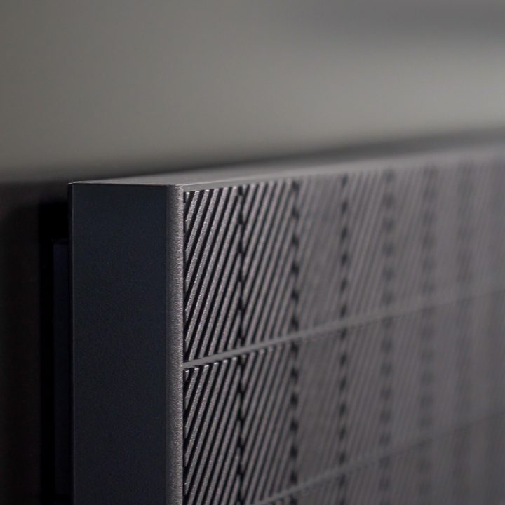 A photo of one of the transducers on the back of the Sony A80J.