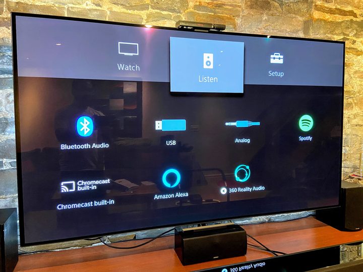 Sony HT-A7000 Dolby Atmos soundbar on-screen menus.