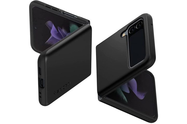 Spigen Thin Fit Case for the Samsung Galaxy Z Flip 3 in black.