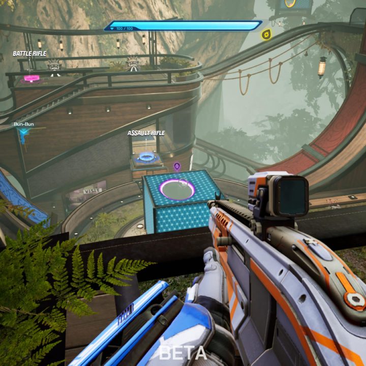 Portal in the center of the map in Splitgate.