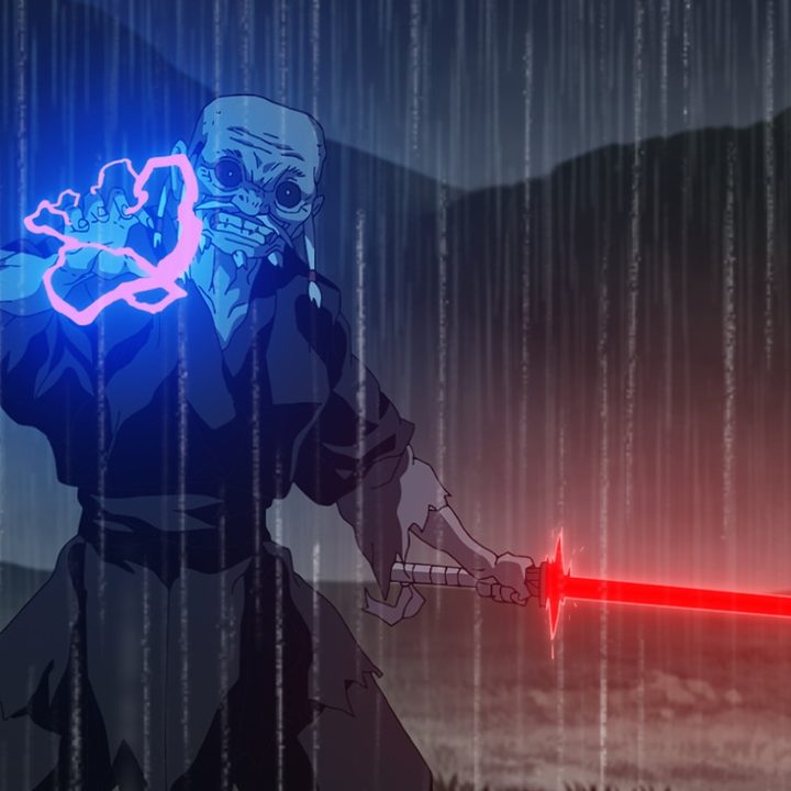 A scene from Star Wars: Visions series episode titled The Elder.