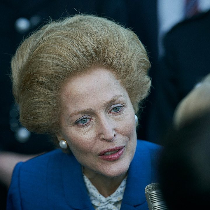 Gillian Anderson as Margaret Thatcher in The Crown.