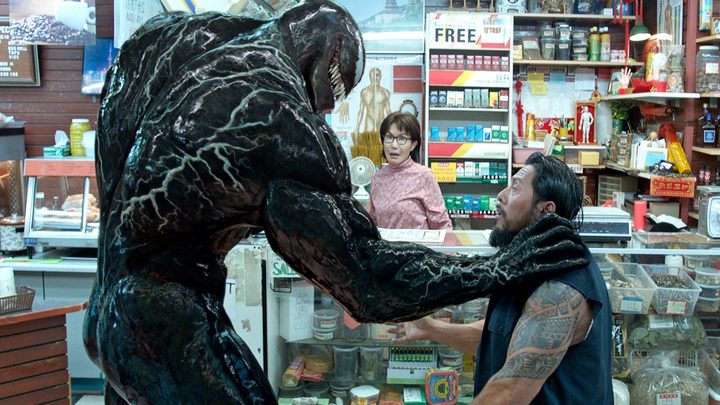 Venom about to eat a criminal.