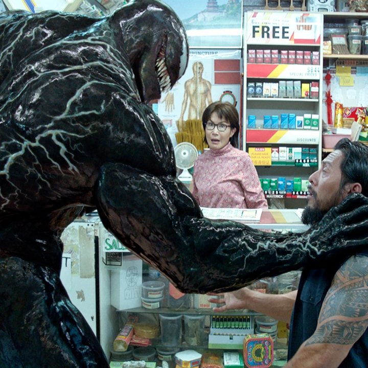 Venom about to eat a criminal.