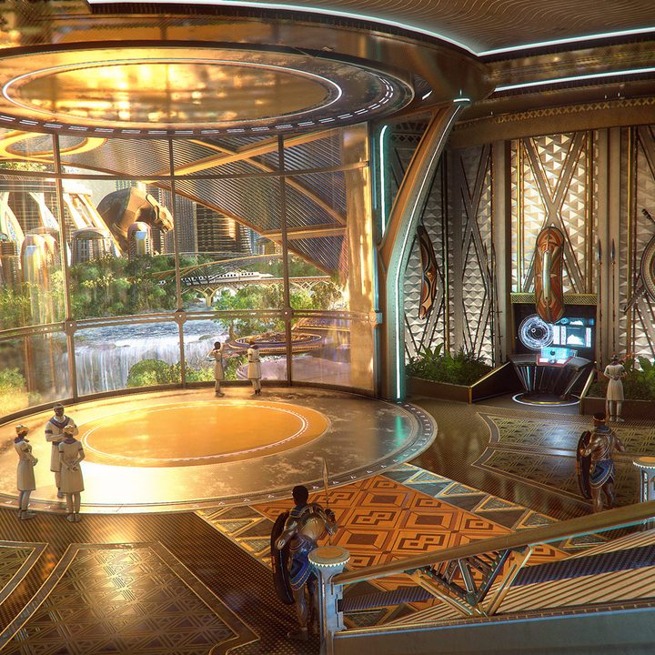 An interior look at Wakanda's palace in War for Wakanda.