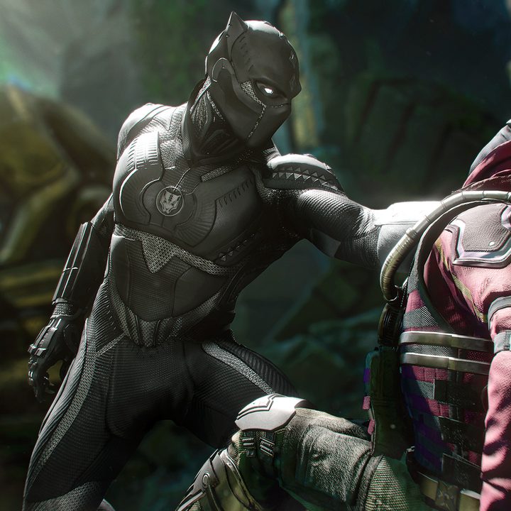 Black Panther holds an enemy in War for Wakanda.