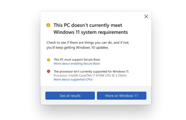 Compatibility issues in Windows 11.