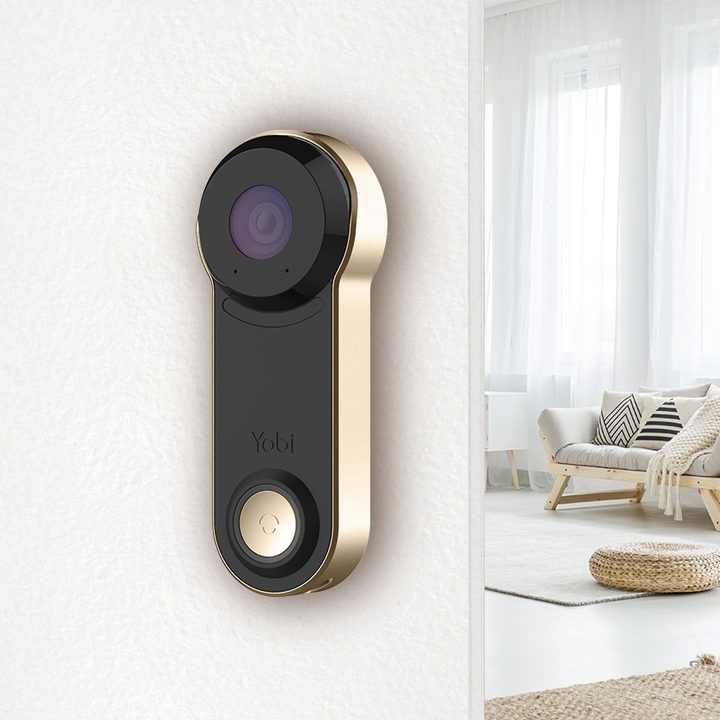 Yobi B3 Video Doorbell on wall.