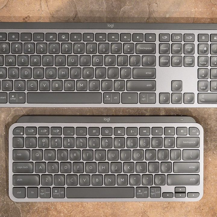 Logitech MX Keys compared to new MX Keys Mini.