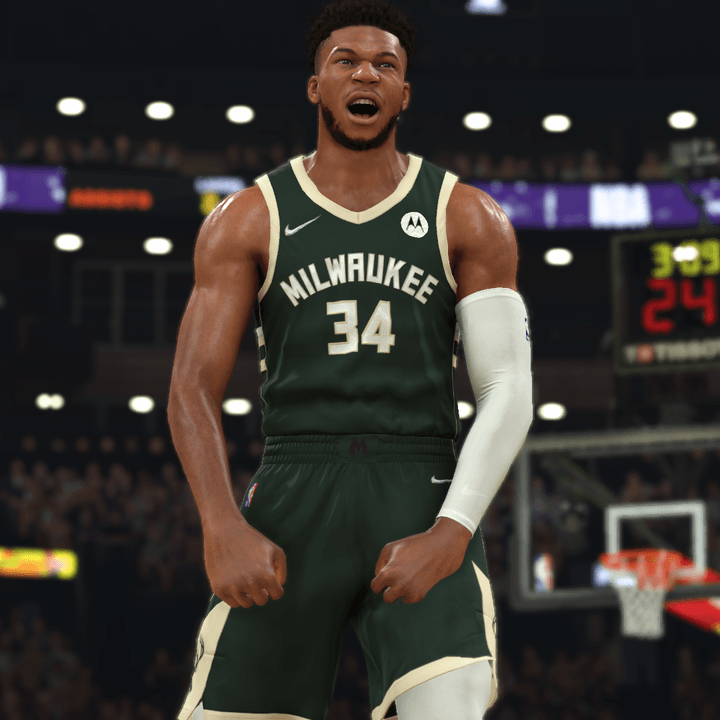 Giannis Antetokounmpo in NBA2K22.