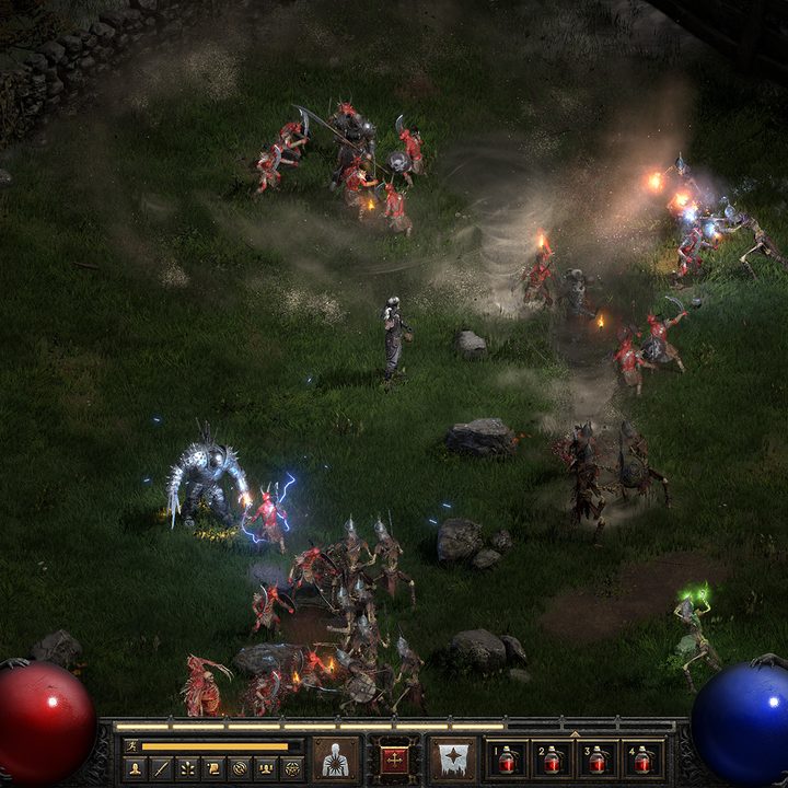 A party of eight players in Tristram.