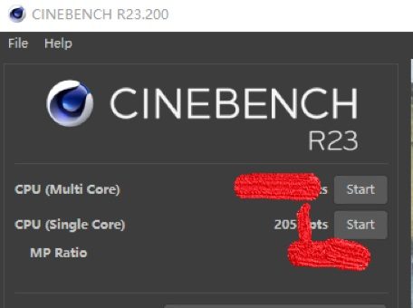 Cinebench results for Alder Lake processor.