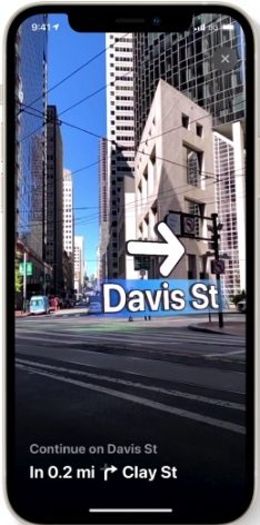 Apple walking directions.