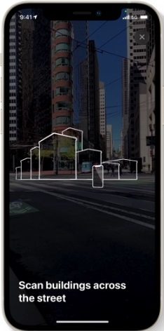 Apple walking directions scanning environment.