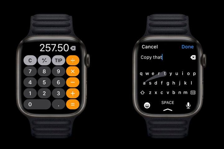 Apple Watch redesigned display and larger keyboard.