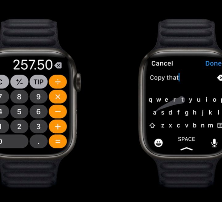 Apple Watch redesigned display and larger keyboard.