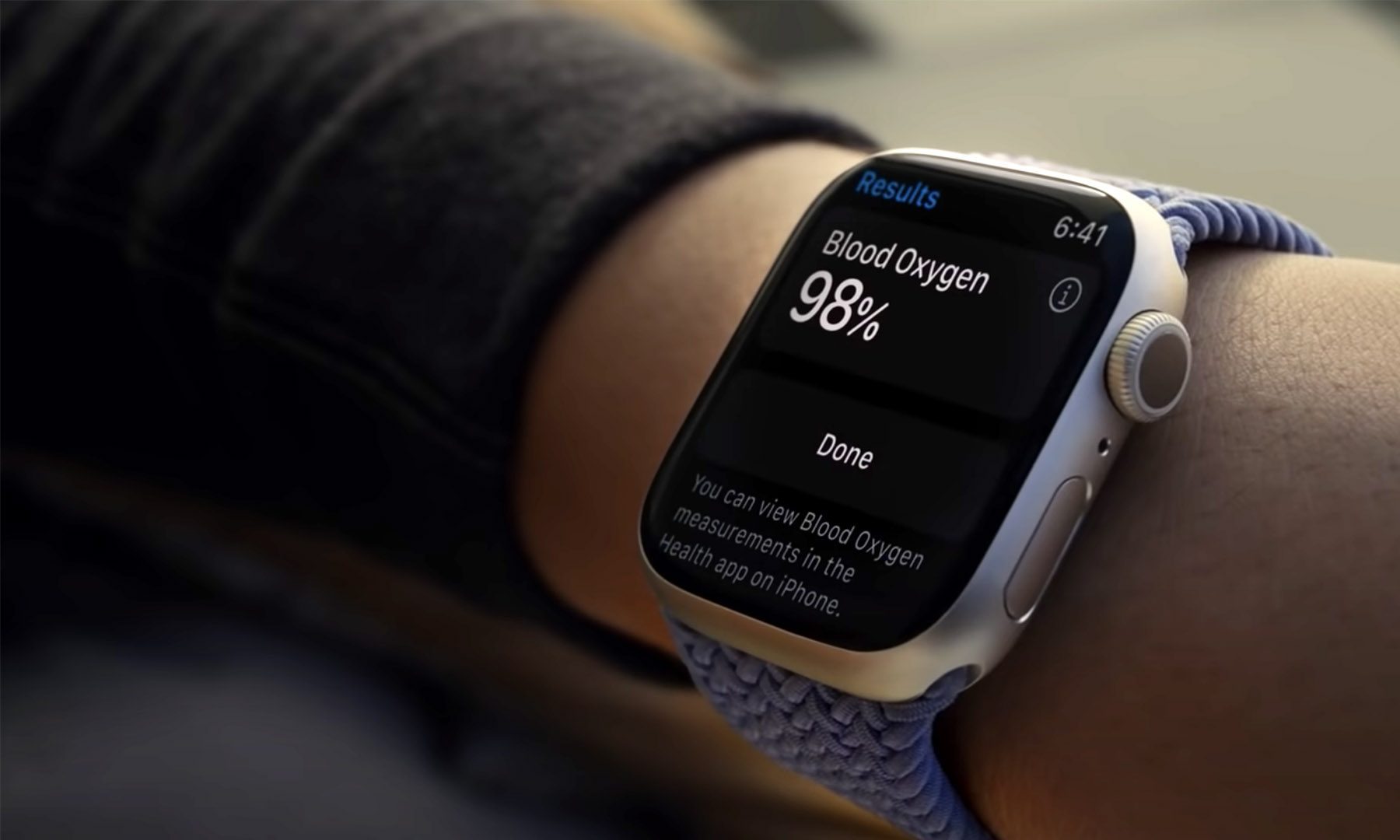 Apple Watch Series 7 blood oxygen levels data.
