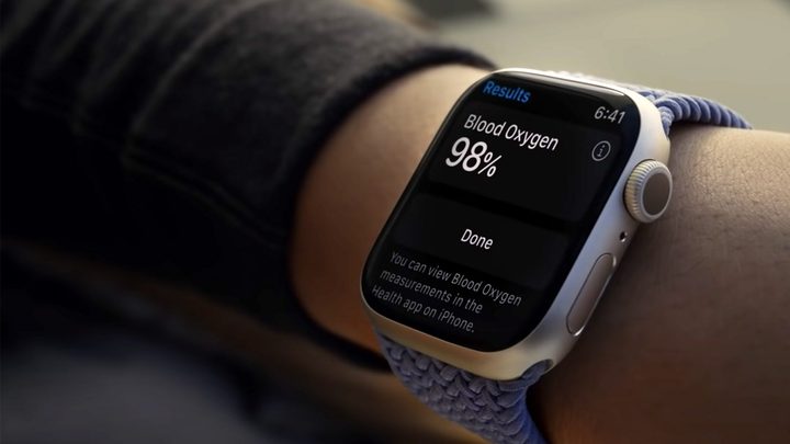 Apple Watch Series 7 blood oxygen levels data.