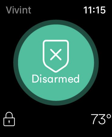 This is a screenshot from the Vivint app on the Apple Watch