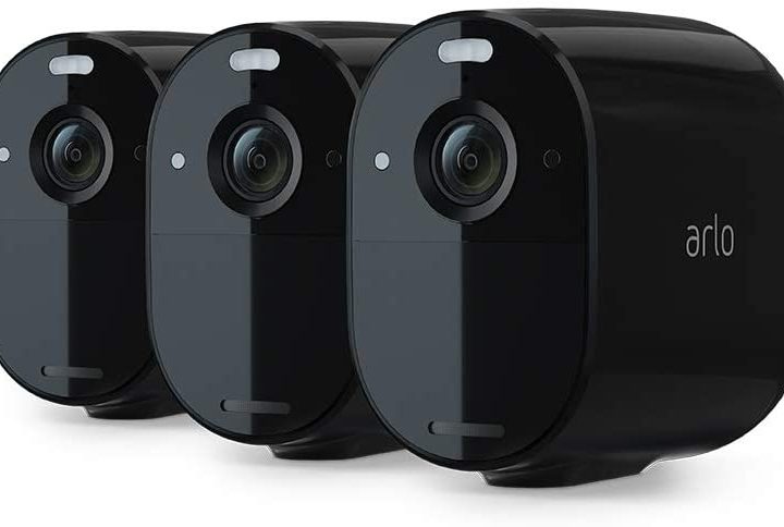 Arlo Essential Spotlight Camera three-pack.