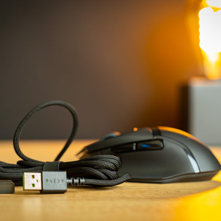 A view of the Razer Basilisk V3's plush cable.