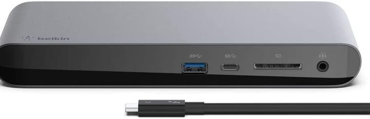 The Belkin Thunderbolt 3 Pro Dock and cable.