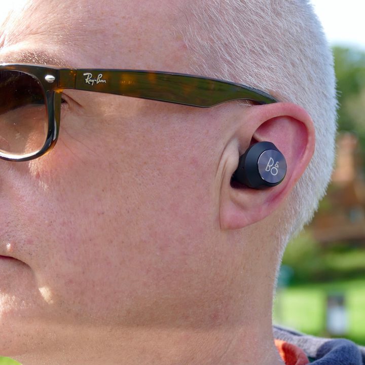 Beoplay EQ earbud in ear.