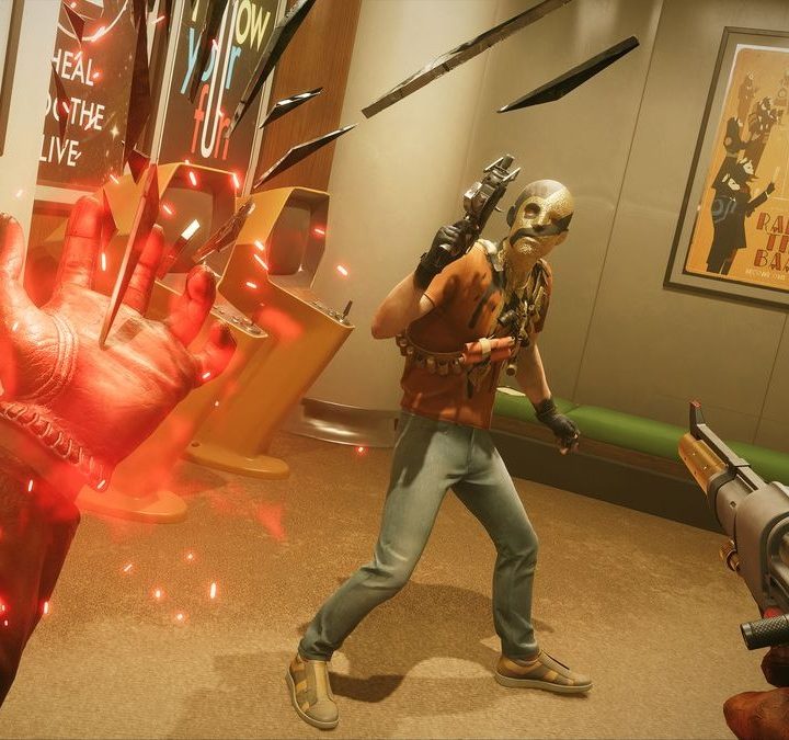 Colt using a Slab and about to kill an enemy.