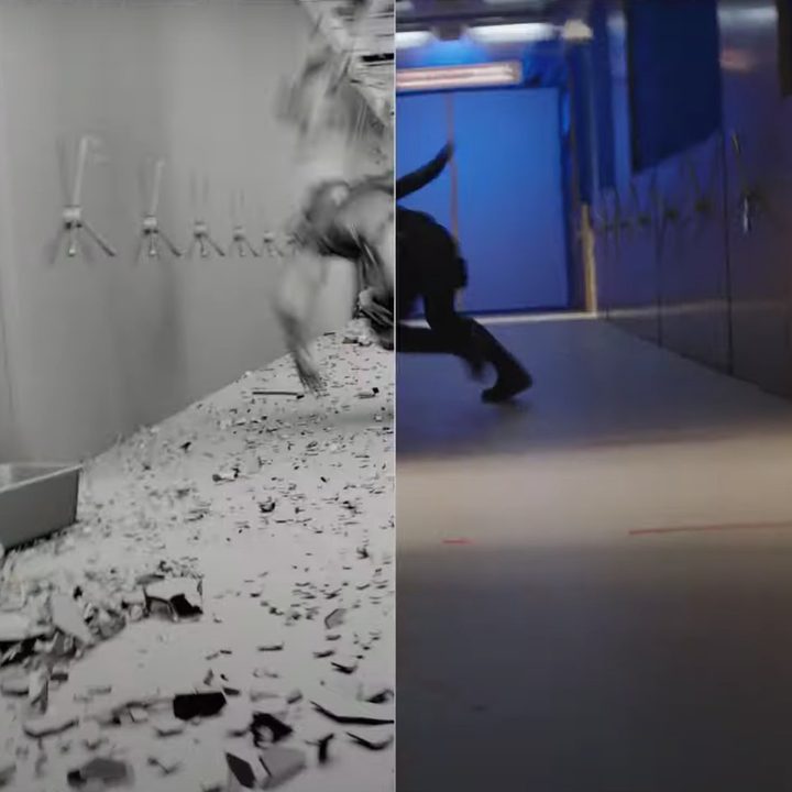An interior visual effects sequence from the making of Marvel's Black Widow movie.