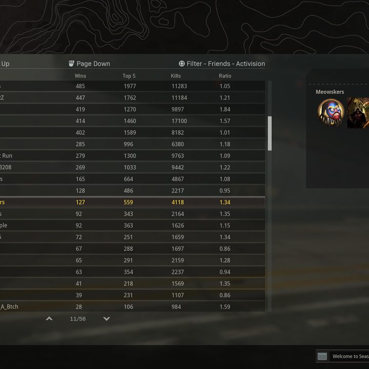Win stats in Warzone.