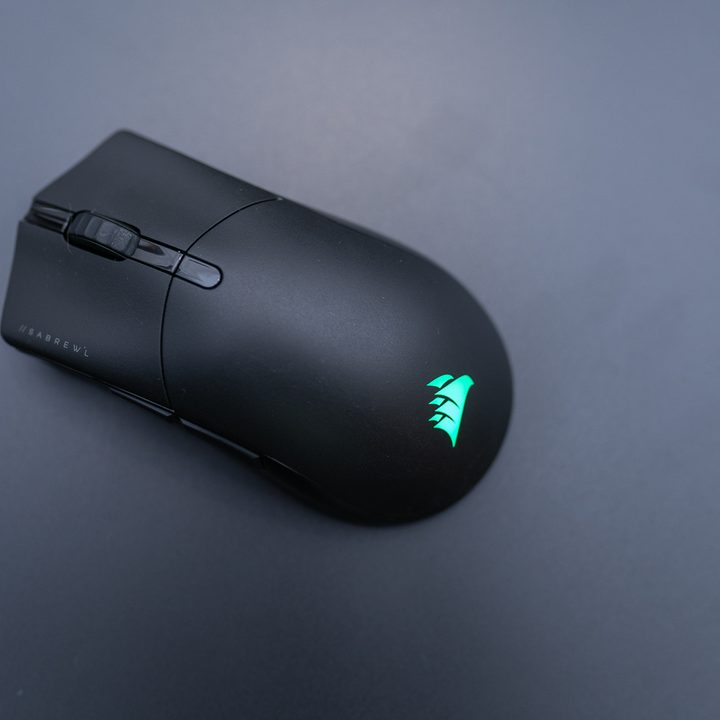 Corsair Sabre Pro Wireless on a black background.