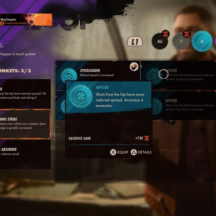 The Hipster Trinket from Deathloop is locked because it's already equipped.